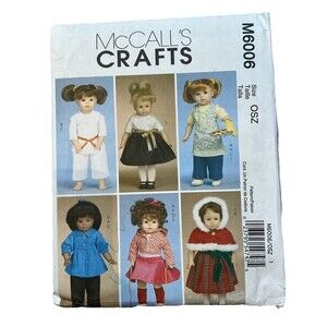 McCall's Sewing Pattern 18” Doll Clothes Karate Pants Apron Holiday Dress Uncut